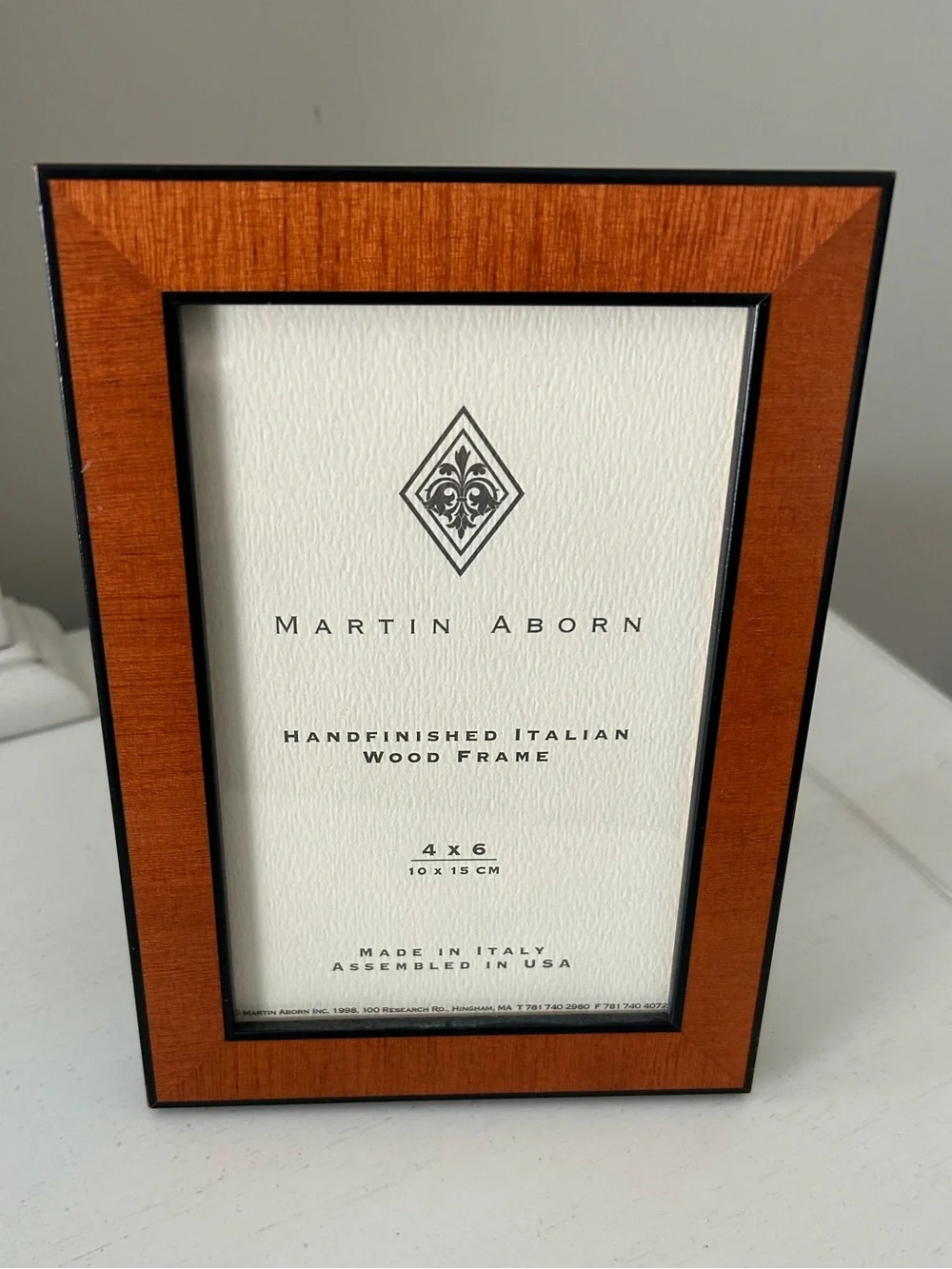 Martin Aborn Handfinished Crafted Italian Wood Photo Frame w/Black Trim 4 by 6